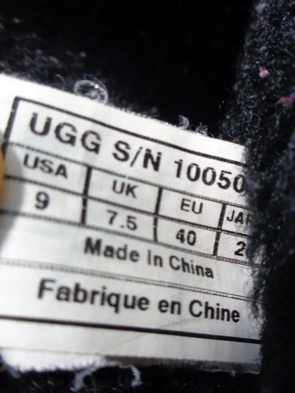 UGG Australia Classic Short Black Leather Winter Boots 1005093 Women's Size‎ 9